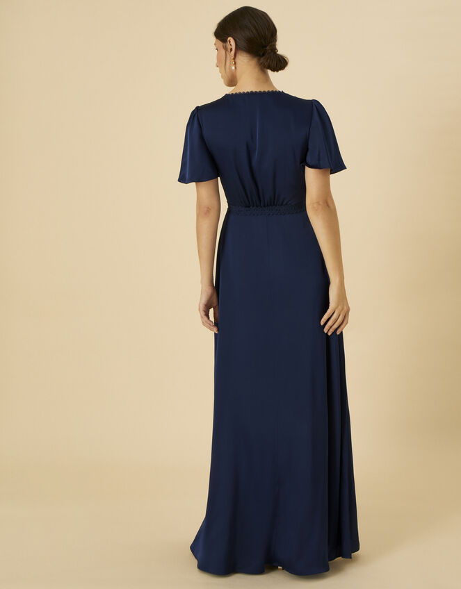 Ivy Satin Lace Maxi Dress, Blue (NAVY), large