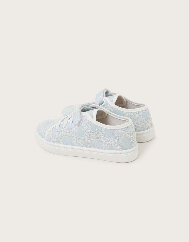 Heart Lace Trainers, Blue (BLUE), large