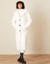 Trinity Long Teddy Coat, Ivory (IVORY), large