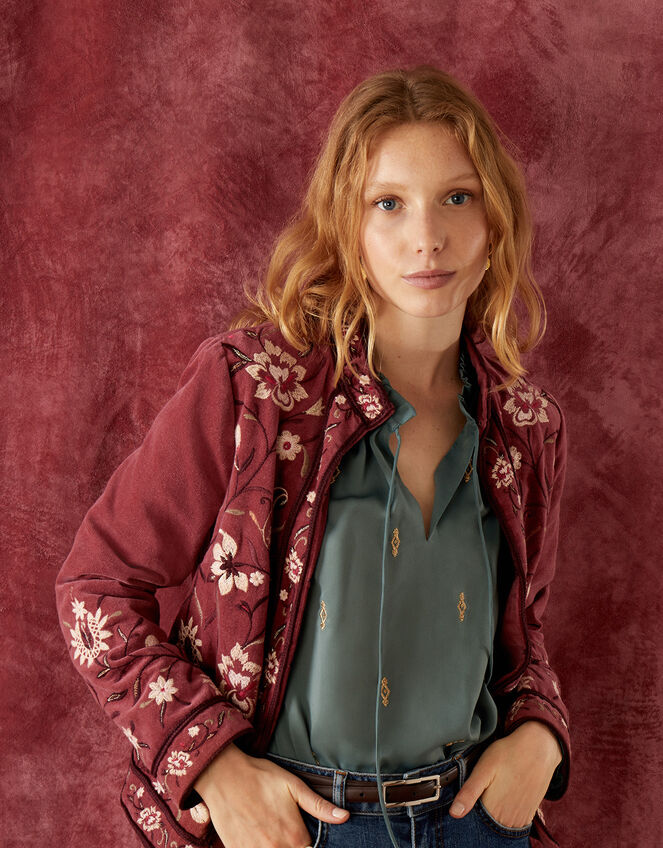 Floral Embroidered Jacket, Pink (ROSE), large