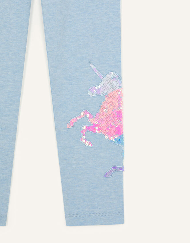 Unicorn Rainbow Marl Leggings, Blue (BLUE), large