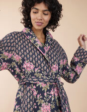 East Charlotte Quilted Floral Print Jacket, Blue (BLUE), large