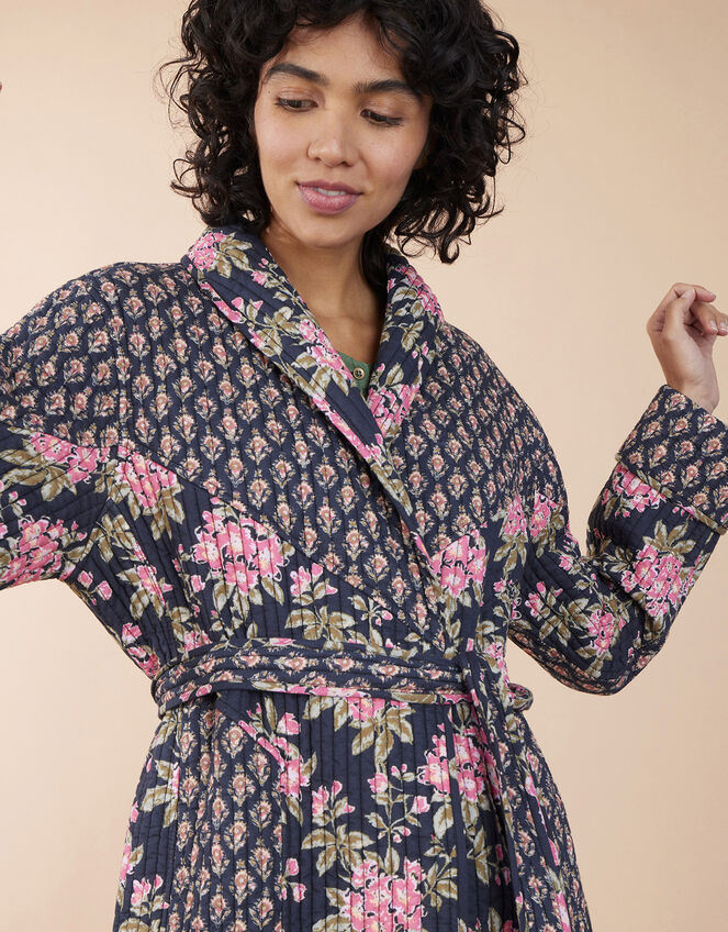 East Charlotte Quilted Floral Print Jacket, Blue (BLUE), large