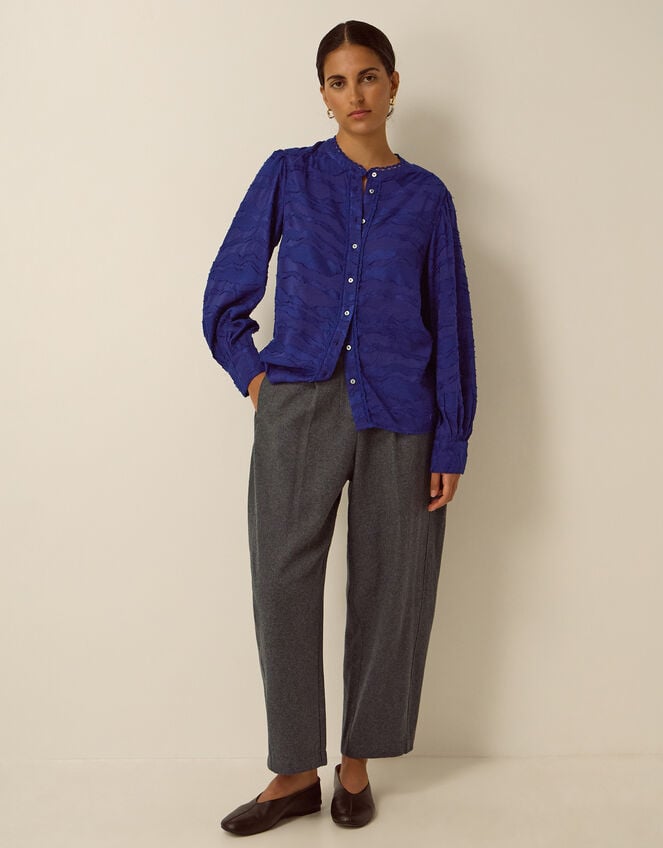 Jane Jacquard Blouse, Blue (COBALT), large