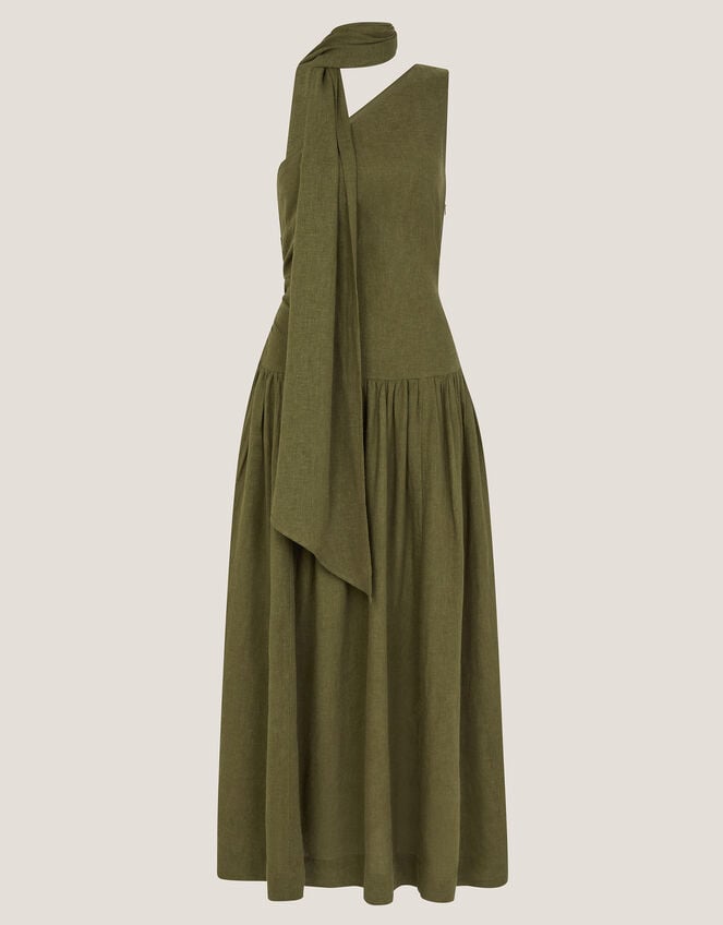 The India Edit Leila One Shoulder Maxi Dress, Green (KHAKI), large