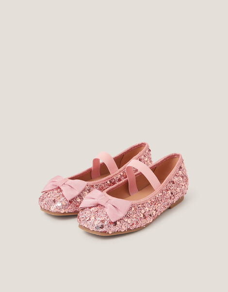Bow Sequin Ballet Flats, Pink (PINK), large