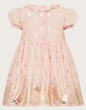 Baby Border Foil Dress, Pink (PALE PINK), large