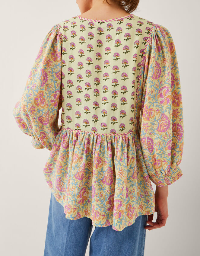 Betty Mix Floral Print Top, Yellow (YELLOW), large