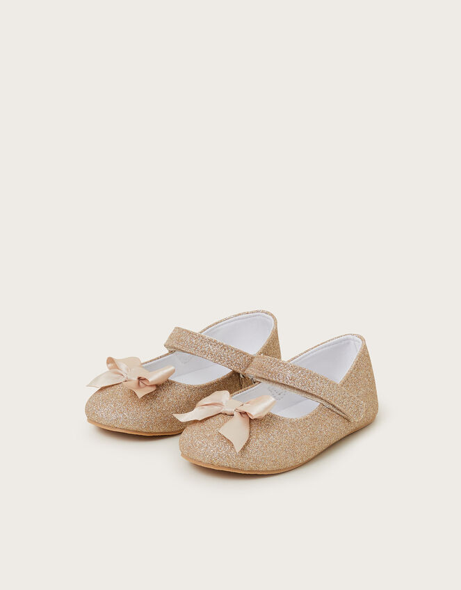 Baby Glitter Bow Walkers, Gold (GOLD), large