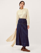 Mel Floral Embroidered Blouse, Ivory (IVORY), large