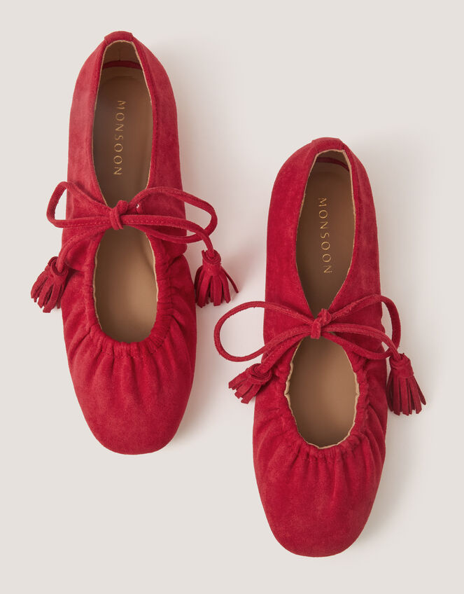 Blair Faux Suede Ballet Pumps, Red (RED), large
