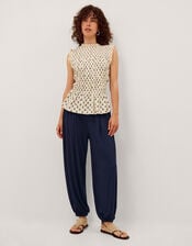 Holly Jersey Balloon Pants, Blue (NAVY), large