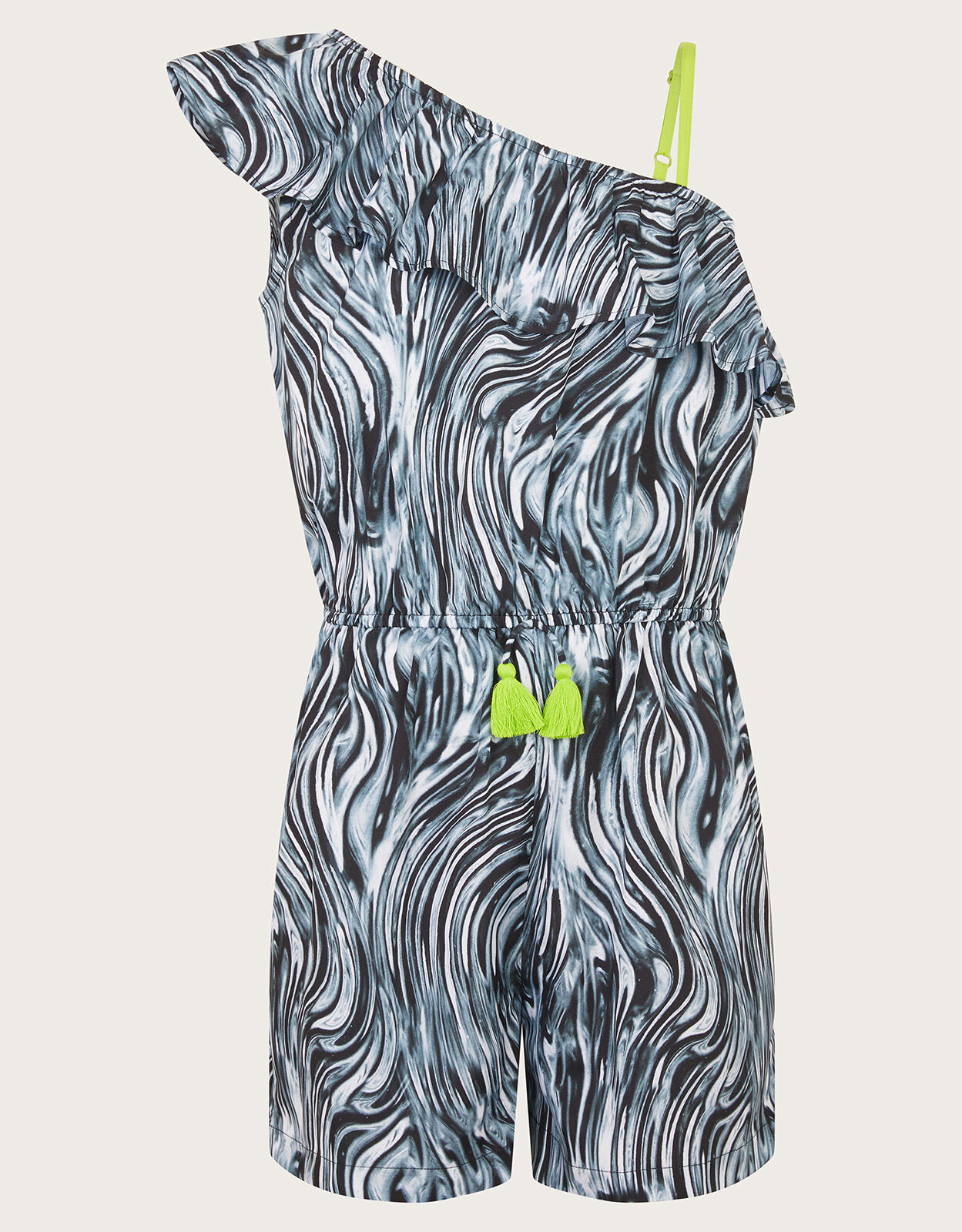 Ripple Print Playsuit Grey