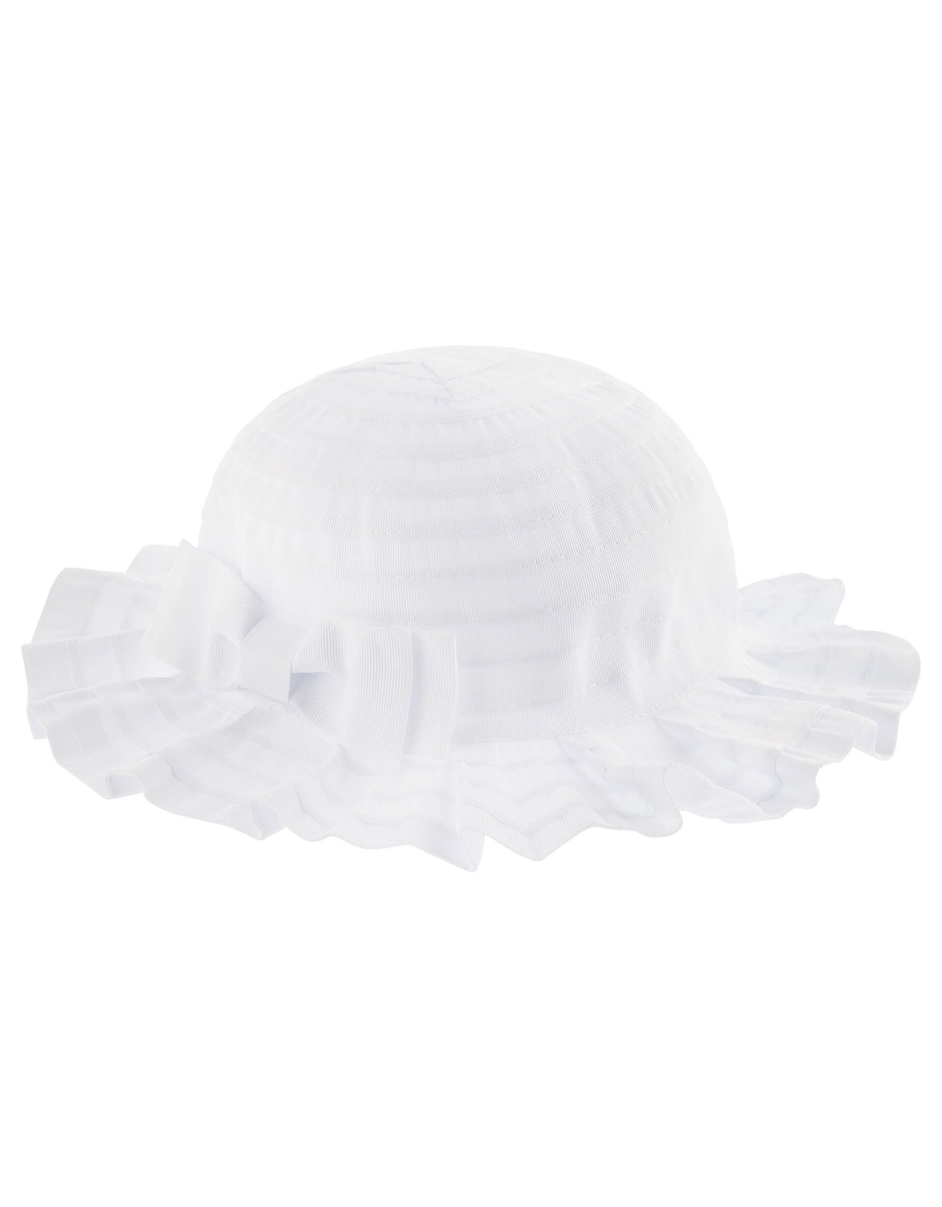 Baby Ruby Pleated Bow Hat , White (WHITE), large