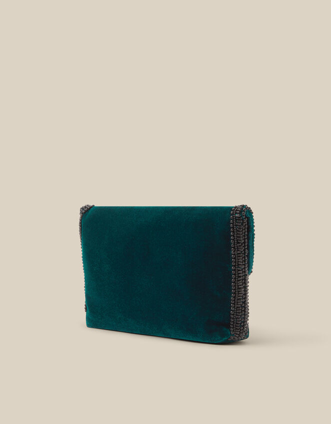 Tori Beaded Velvet Clutch Bag, , large