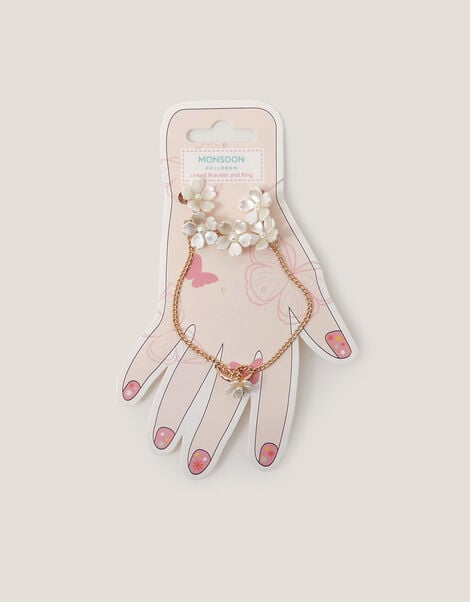Pearl Flower Ring & Hand Chain, , large