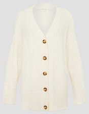Opal Oversized Knit Cardigan, Ivory (IVORY), large