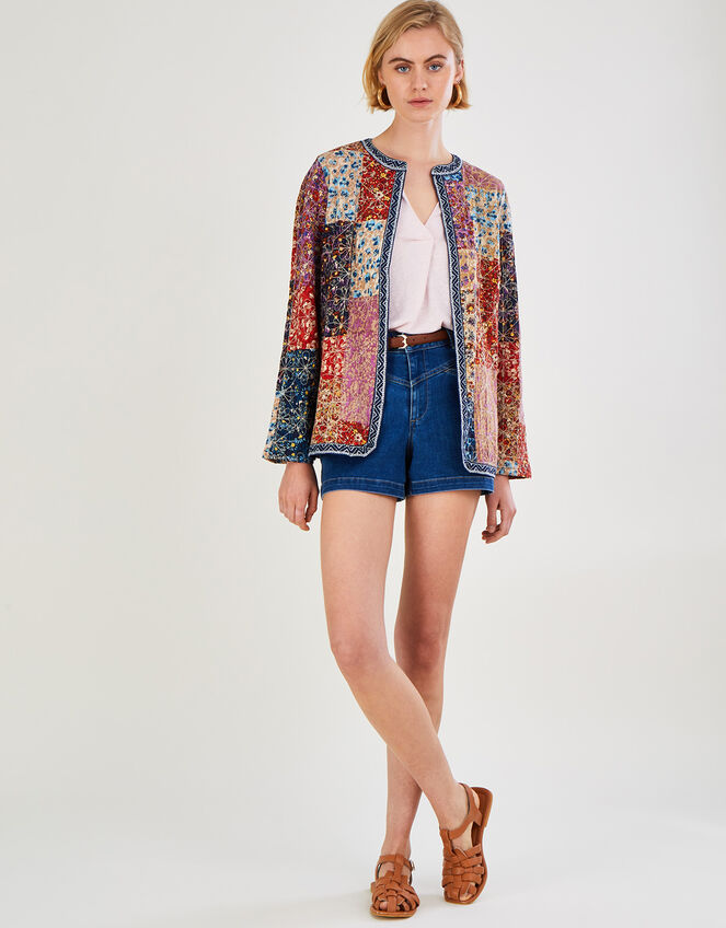 Print Patchwork Jersey Jacket, Multi (MULTI), large