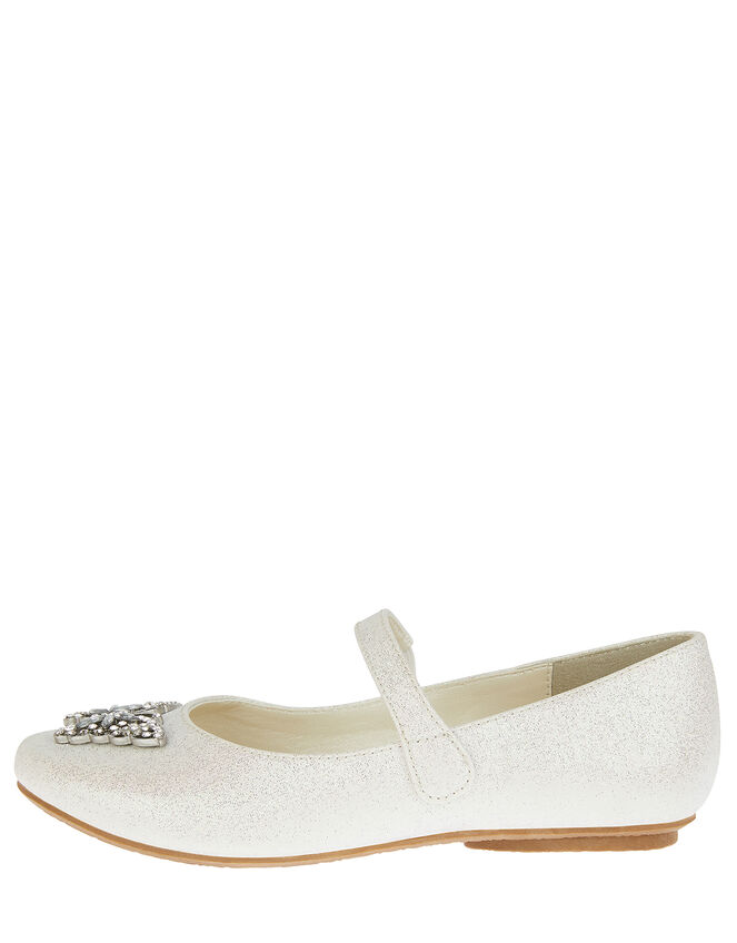 Carmen Butterfly Sparkle Ballerina Flats, Ivory (IVORY), large