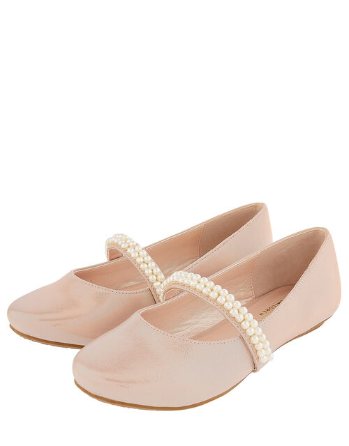Ultimate kompression Forespørgsel Valerie Pearl Strap Shimmer Ballerina Shoes Pink | Girls Flat Shoes |  Monsoon Global.