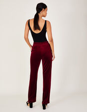 Carla Velvet Bootcut Pants, Red (RED), large