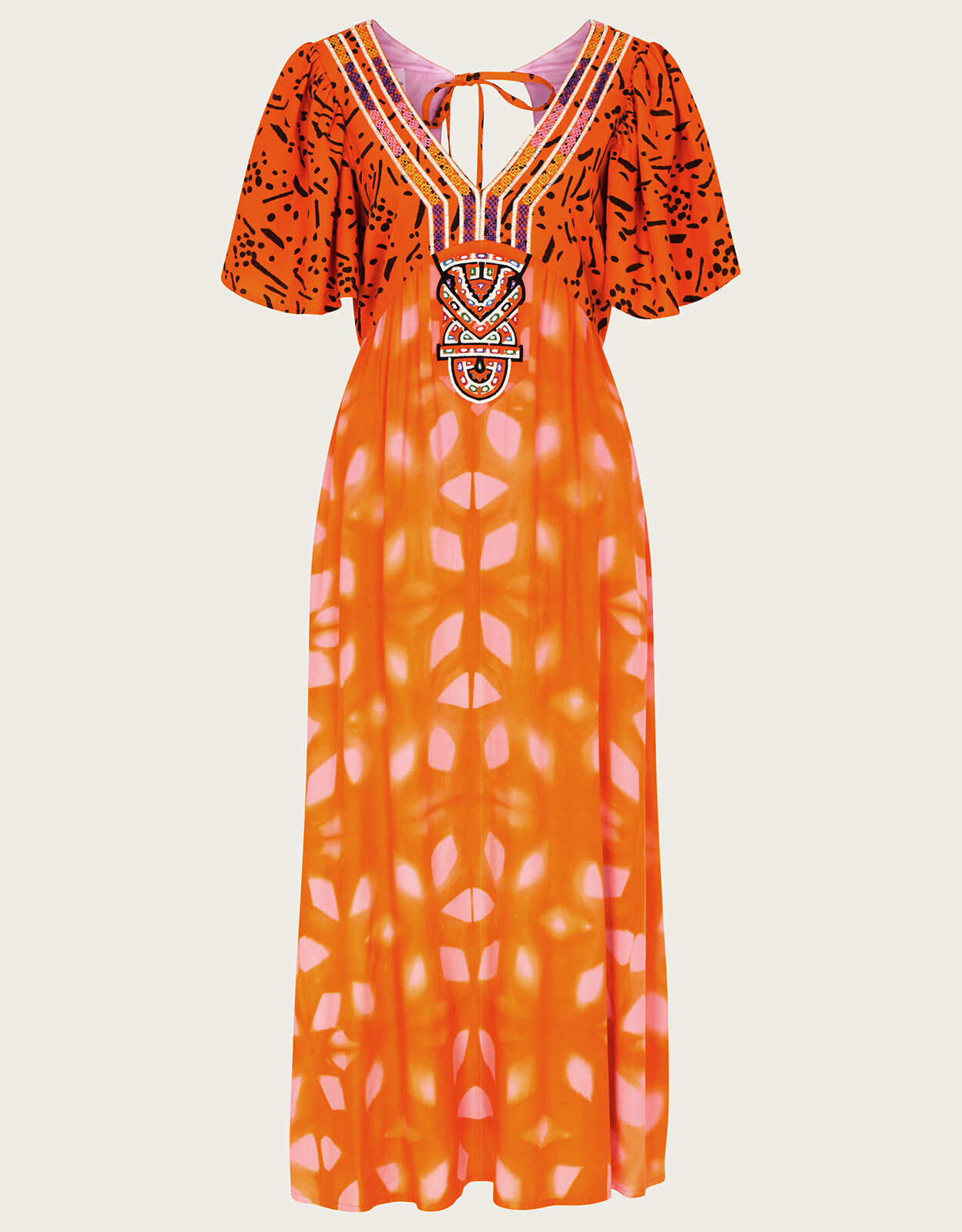 Monsoon orange shop maxi dress