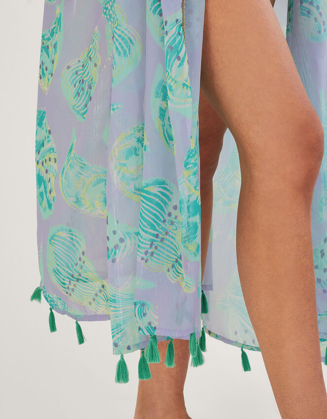 Sea Shell Print Long Kaftan, , large