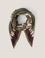 Ester Square Floral Print Scarf, , large