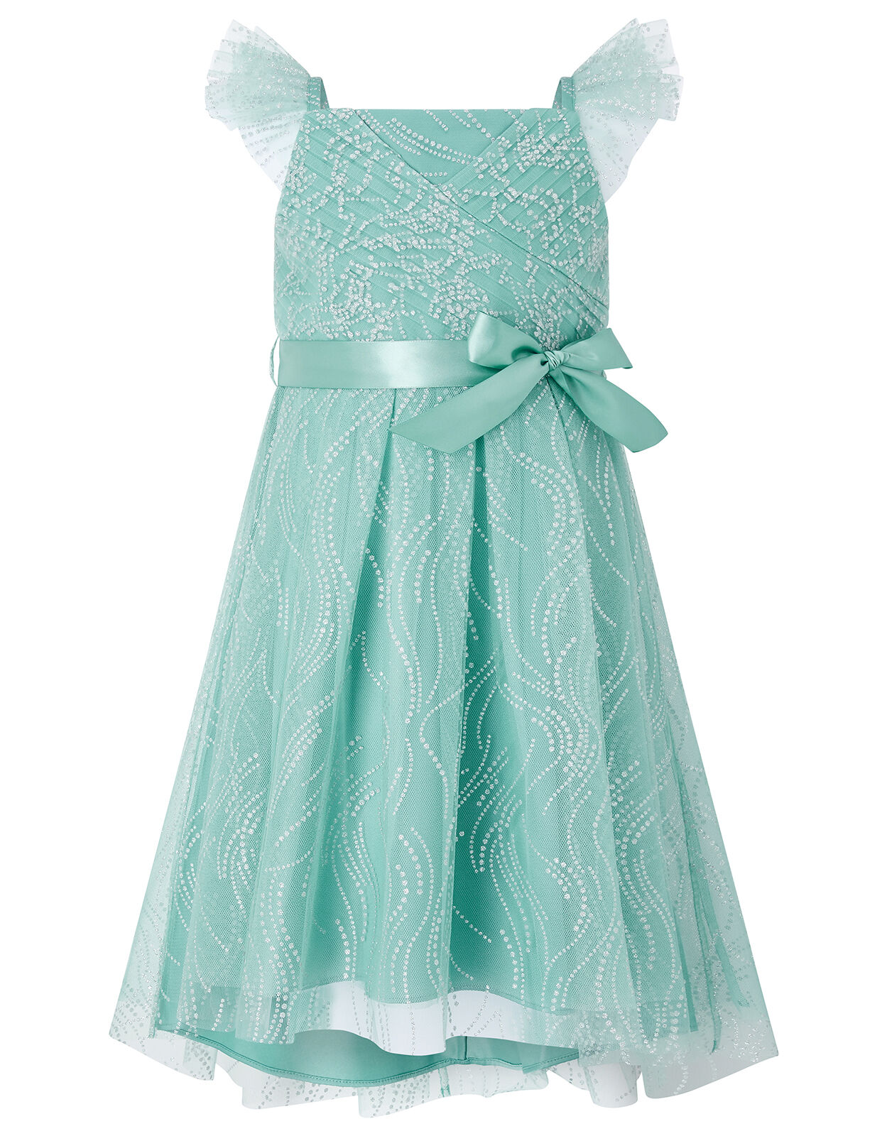 Araminta Glitter Dress Teal Girls Dresses Monsoon Global