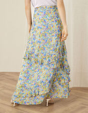 Helen Dealtry Louis Floral Wrap Skirt, Blue (BLUE), large
