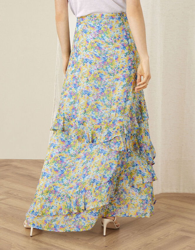 Helen Dealtry Louis Floral Wrap Skirt, Blue (BLUE), large