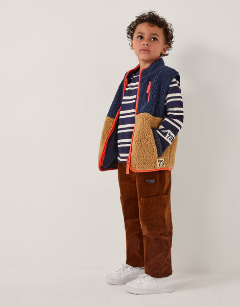 Colourblock Borg Gilet, Blue (NAVY), large