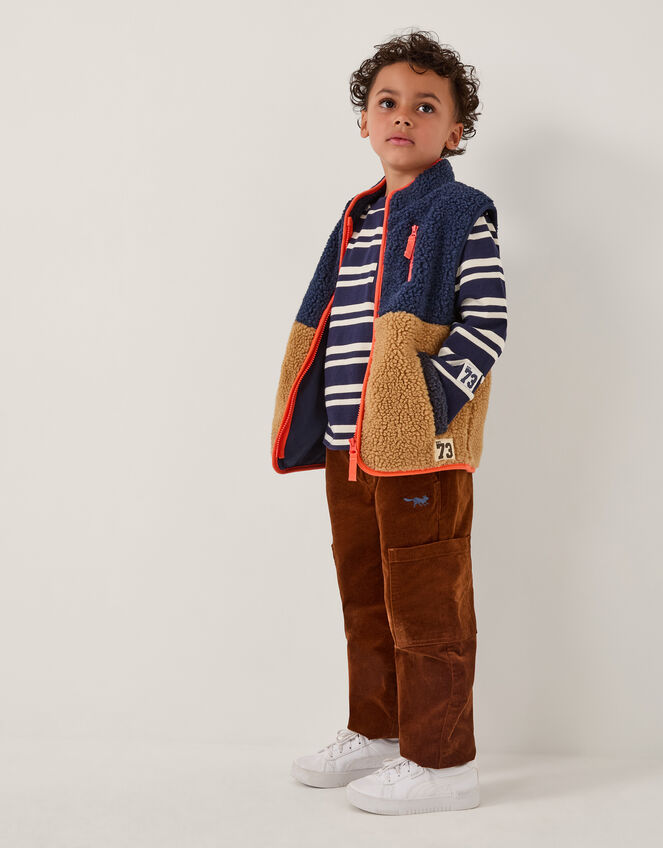 Colourblock Borg Gilet, Blue (NAVY), large