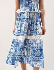 Soleil Print Midi Dress, Blue (COBALT), large