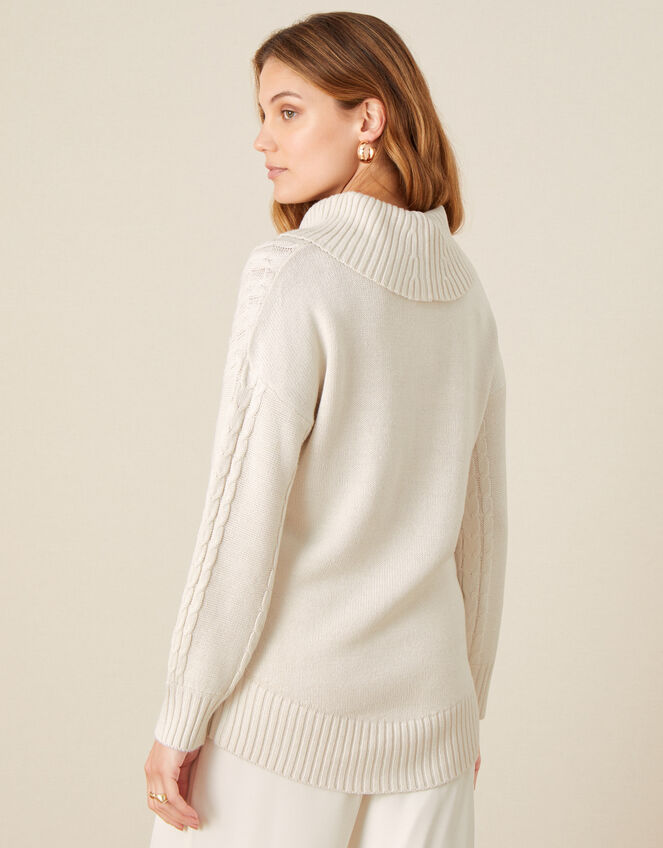 Ida Cable Cowl Neck Jumper Ivory