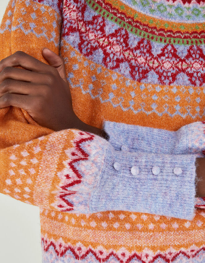 Fair Isle Jumper Orange Knitwear Monsoon Global.