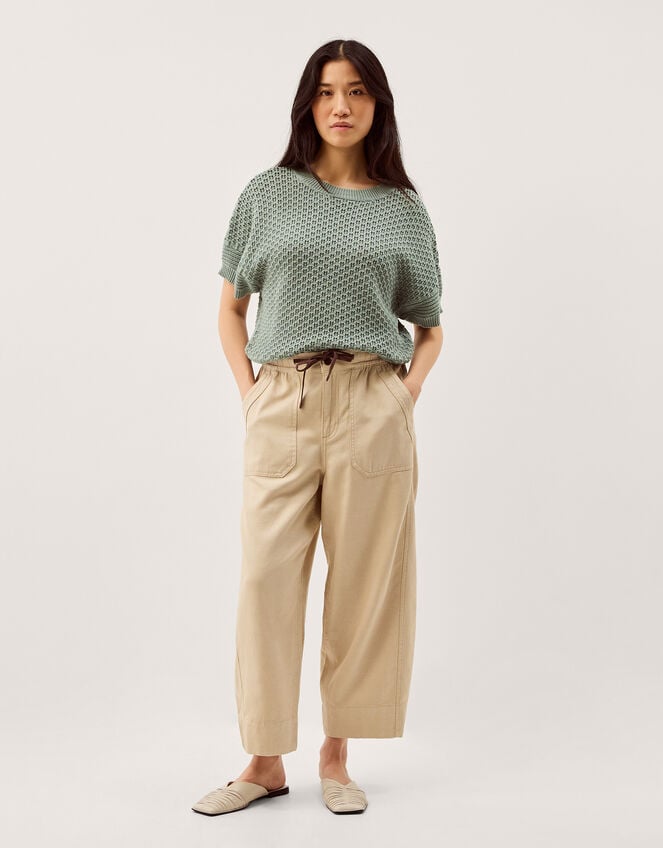 Siara Short Sleeve Knit Jumper, Green (GREEN), large