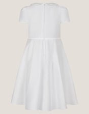 Sicily Pearl Collar Communion Dress, White (WHITE), large
