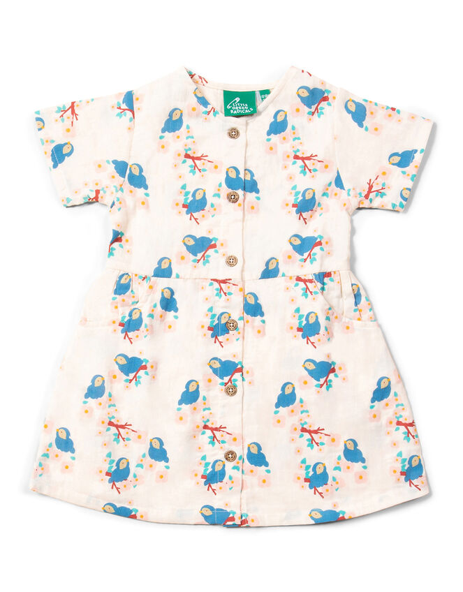 Little Green Radicals Bluebird Dress, White (WHITE), large