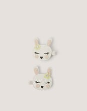 2-Pack Glitter Bunny Hair Clips, , large