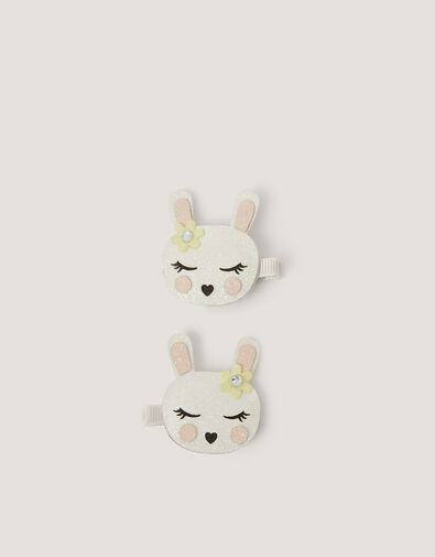 2-Pack Glitter Bunny Hair Clips, , large