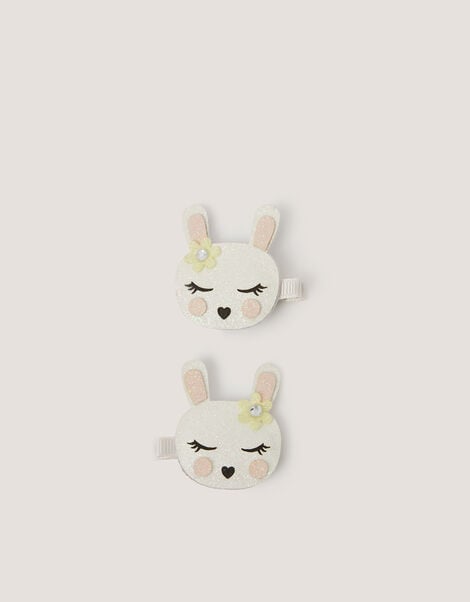 2-Pack Glitter Bunny Hair Clips, , large