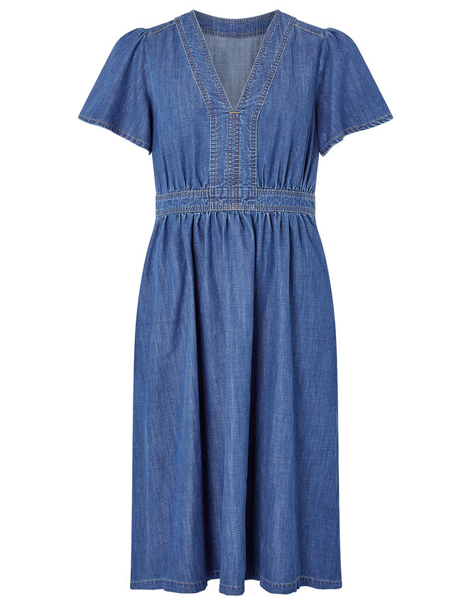 Denim Midi Dress in LENZING™ TENCEL™, Blue (DENIM BLUE), large