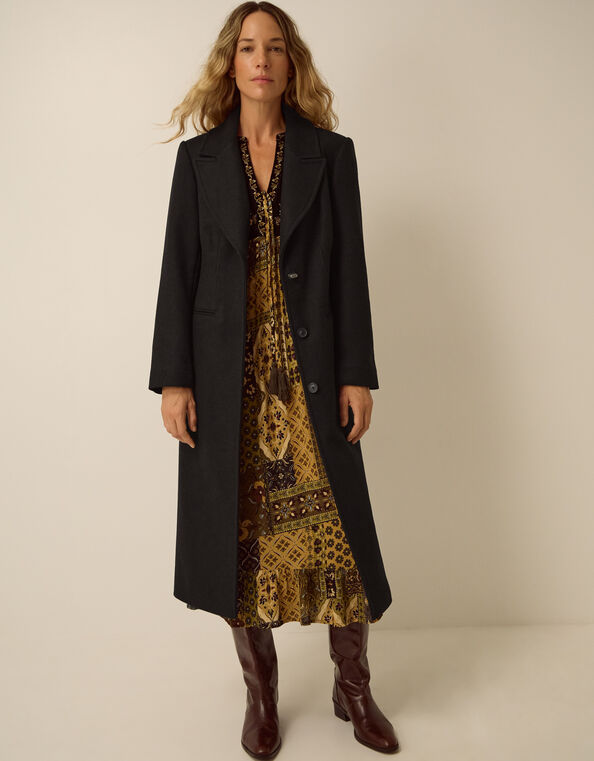 Celia Wool Blend Coat, Black (BLACK), large