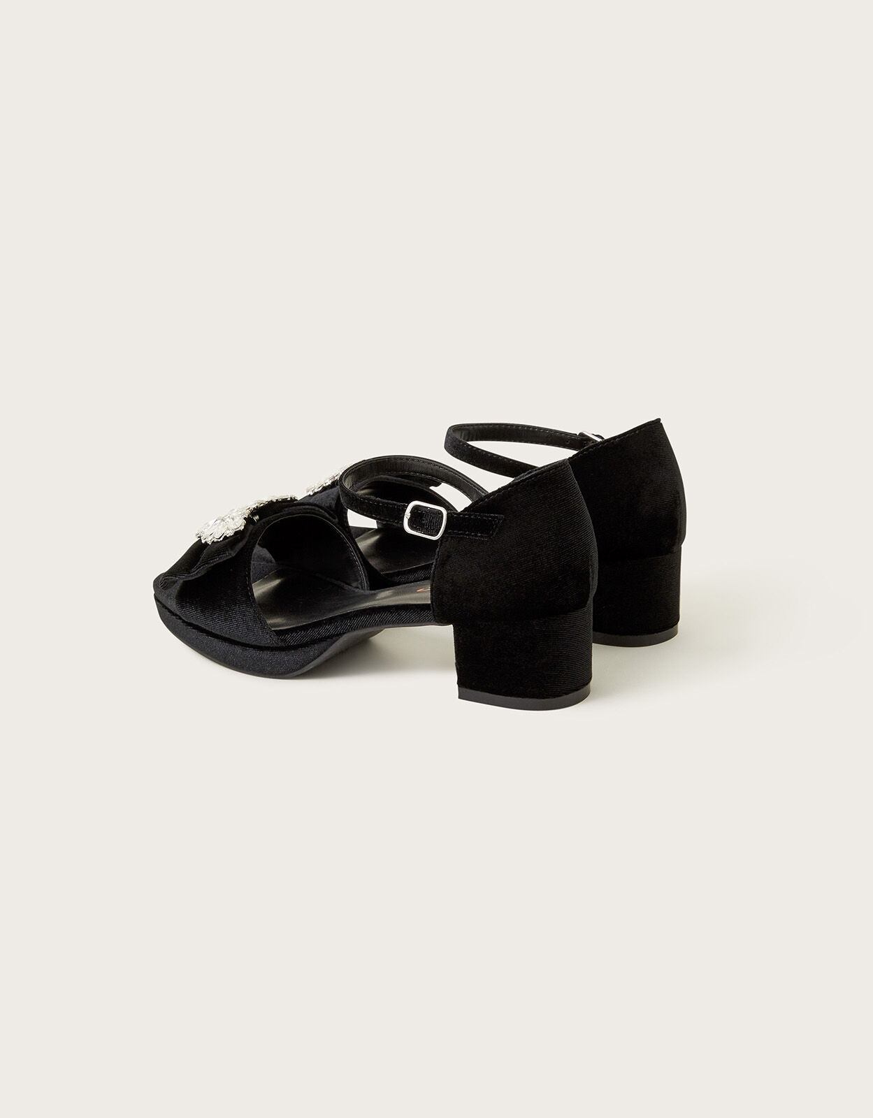Platform Velvet Sandals Black