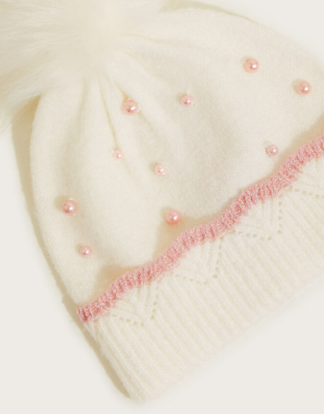 Rosy Beanie Hat with Recyled Polyester, Gold (ROSE GOLD), large
