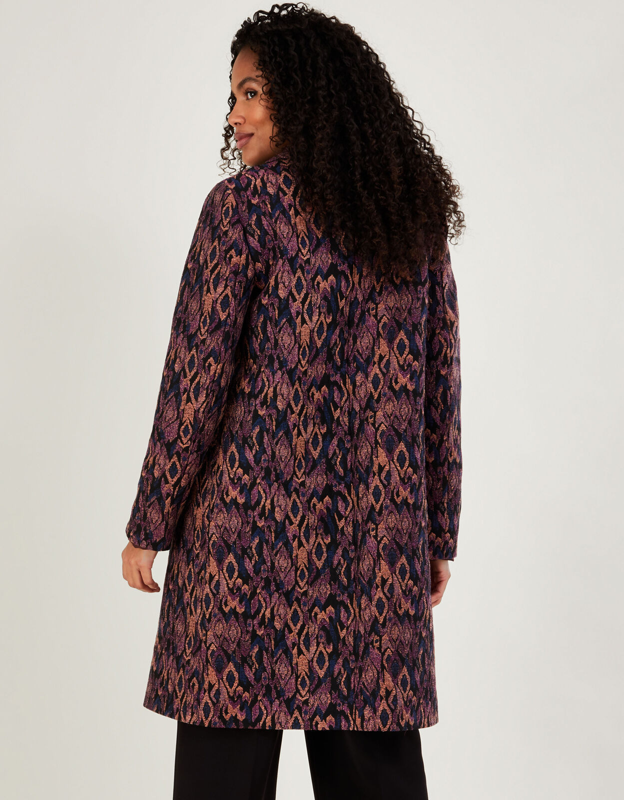 Joannie Metallic Jacquard Artisan Coat Purple