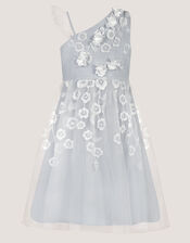 Liza Embroidered Asymmetrical Party Dress, Blue (PALE BLUE), large