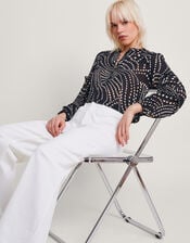 Dora Spot Blouse, Black (BLACK), large