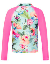 Fergie Floral Sunsafe Top with Recycled Polyester, Blue (TURQUOISE), large